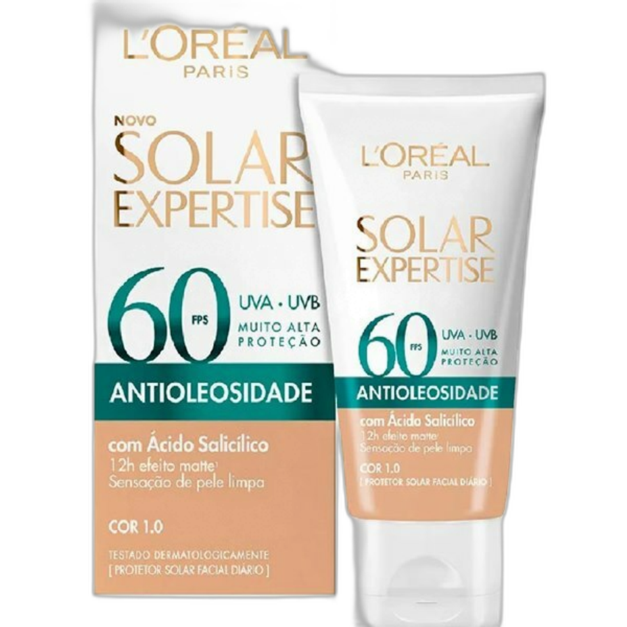 Protetor Solar Facial L'oréal Paris Solar Expertise Antioleosidade FPS60 Cor Clara Fps60, 40g