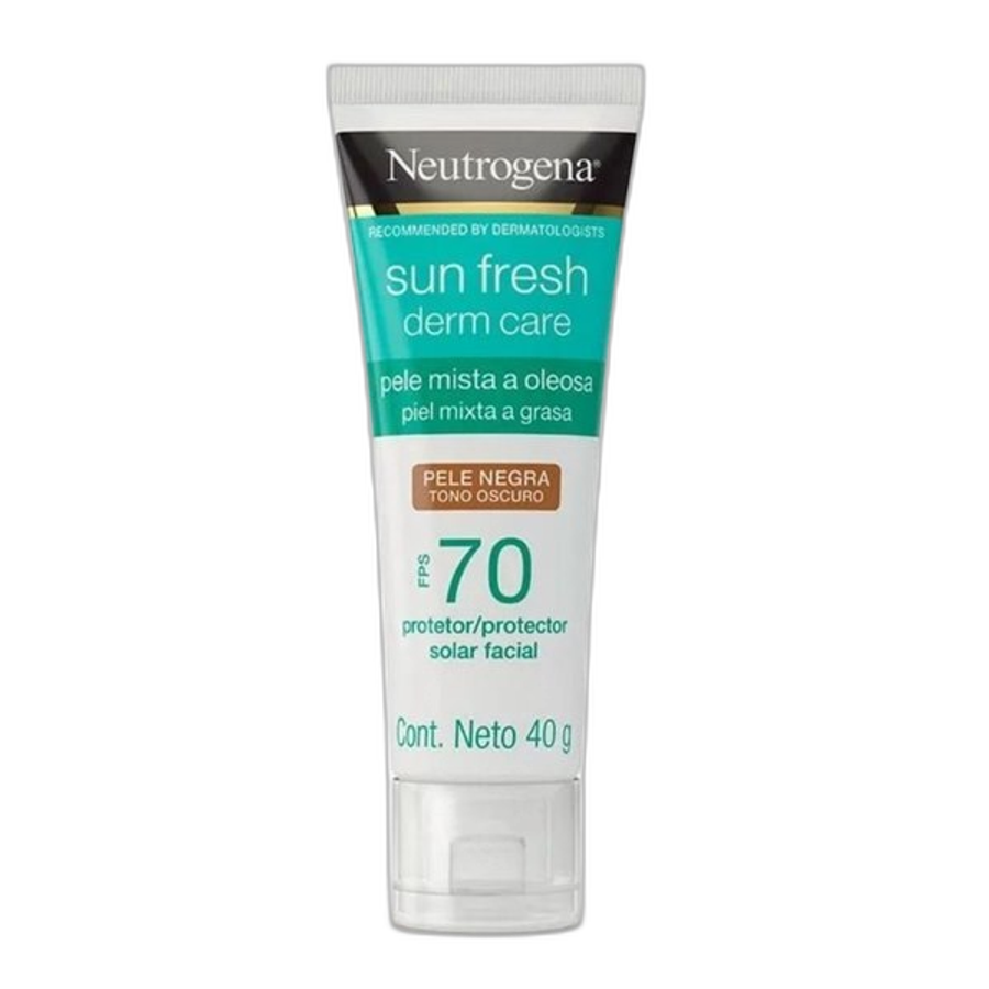 Protetor Solar Facial Neutrogena Sun Fresh Derm Care Pele Negra FPS70 40g