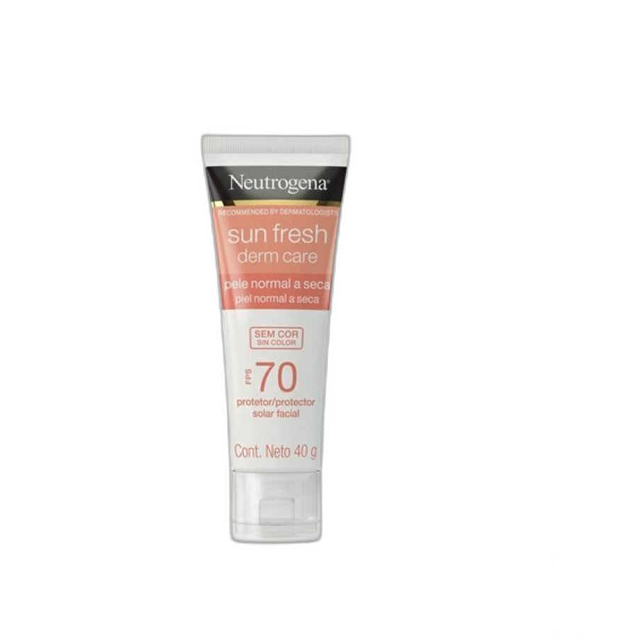 Protetor Solar Neutrogena Sun Fresh Derm Care FPS70 Pele Seca Sem Cor 40g