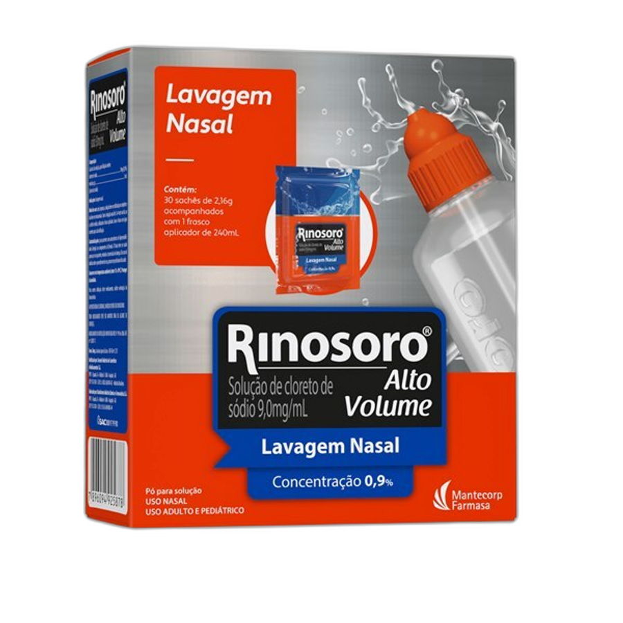 Rinosoro Alto Volume Cosmed 30 Sachês com 2,16g de Pó para Solução Nasal + 1 Frasco Aplicador