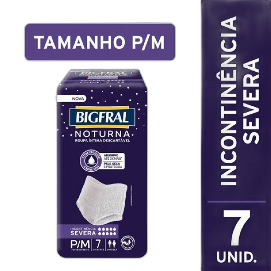 Roupa Íntima Bigfral Noturna para M Unissex 7 Unidades