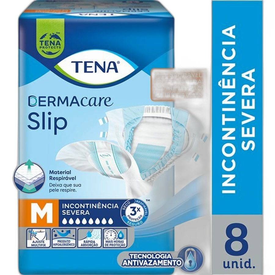 Fraldas para Adultos Tena Dermacare Slip M 8 Unidades Unidades