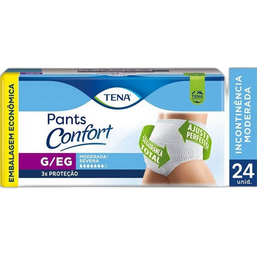 Roupa Intima Tena Pants Confort G/Eg Embalagem Econômica 24 Unidades