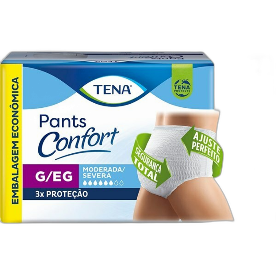 Roupa Intima Tena Pants Confort G/Eg Embalagem Econômica 16 Unidades