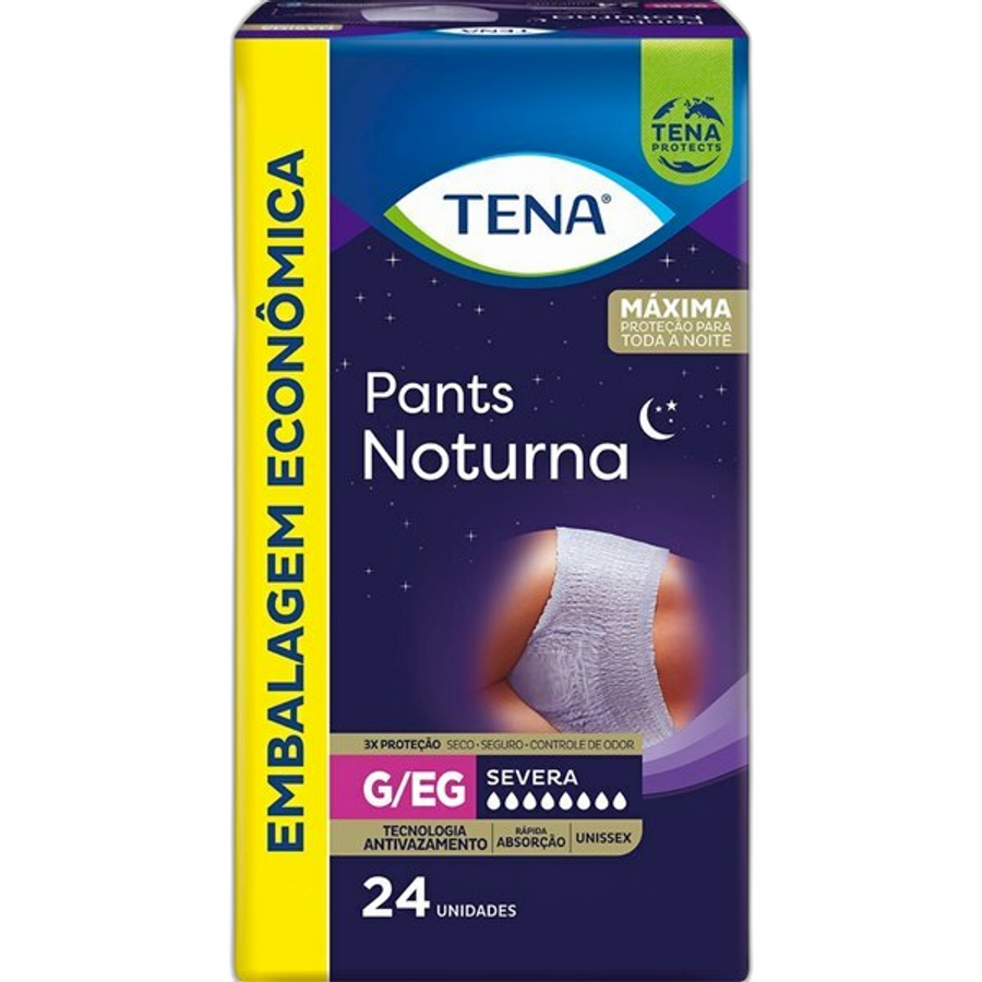 Roupa Íntima Tena Pants Noturna Tamanho G/Eg 24 Unidades