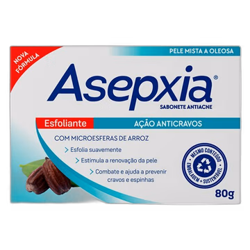 Sabonete Barra Asepxia Esfoliante Ação Anticravos 80g