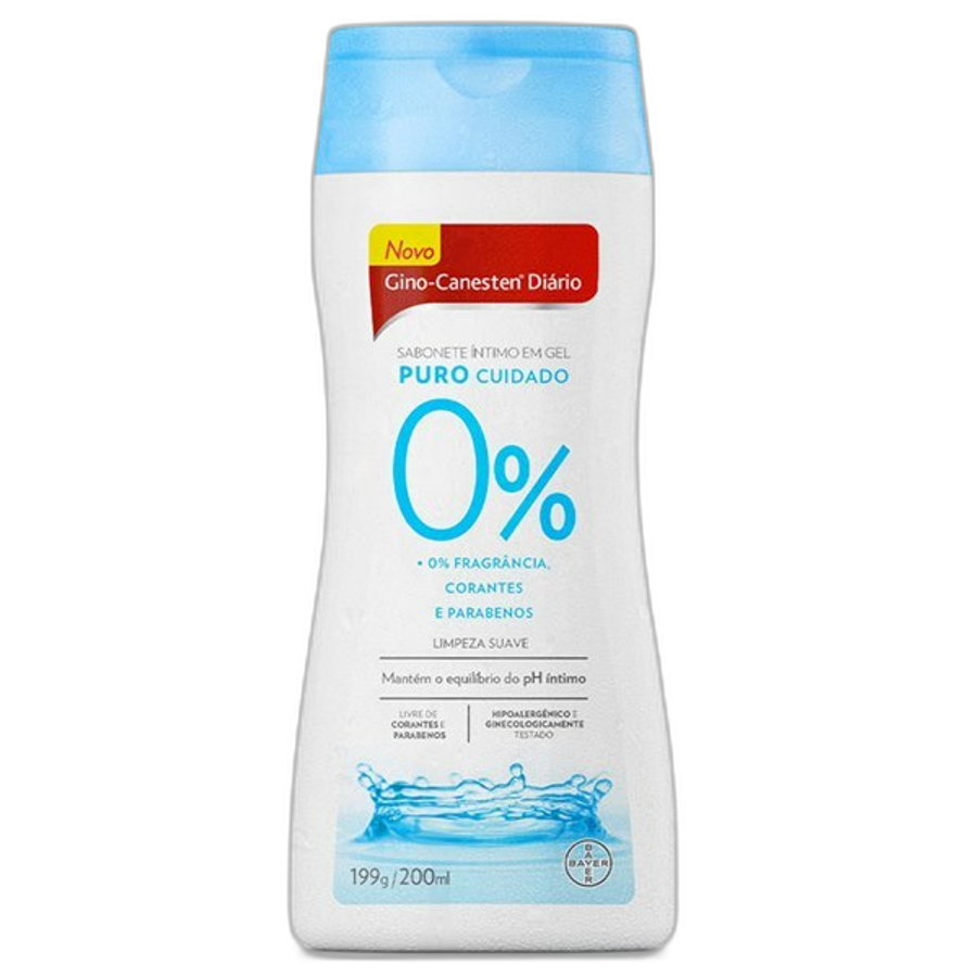 Sabonete Líquido Íntimo Gino-Canesten Diário Puro Cuidado Sem Fragrância 200ml