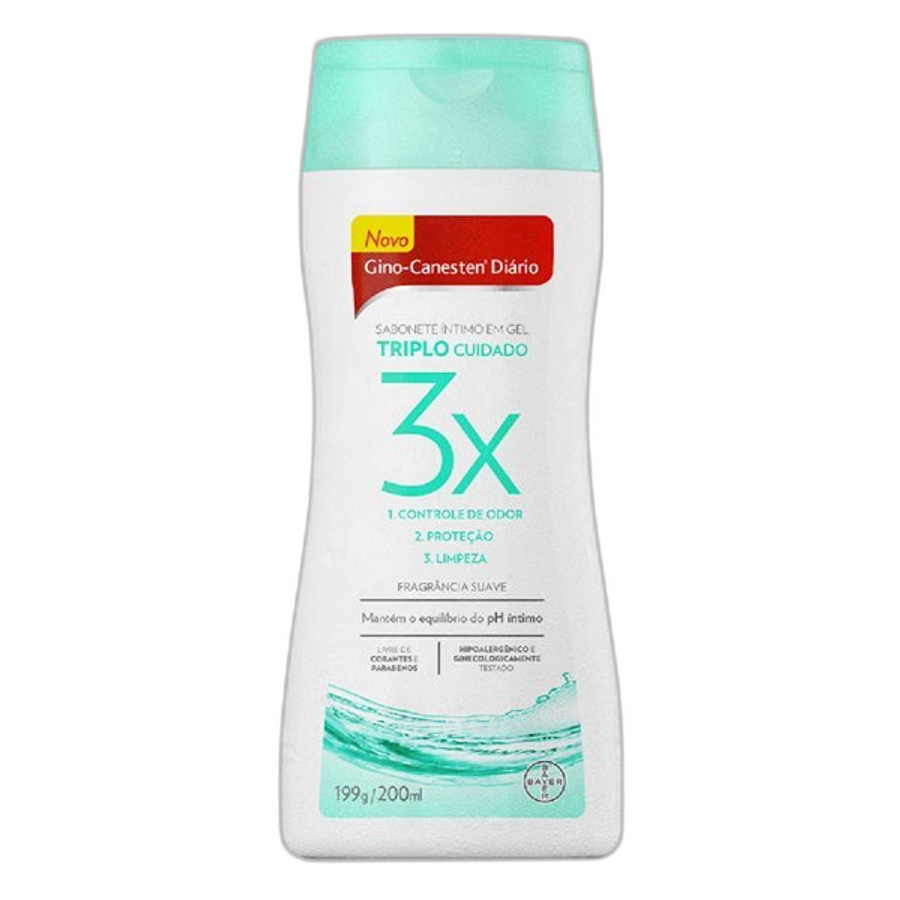 Sabonete Íntimo em Gel Bayer Gino Canesten Diário Triplo Cuidado 200ml