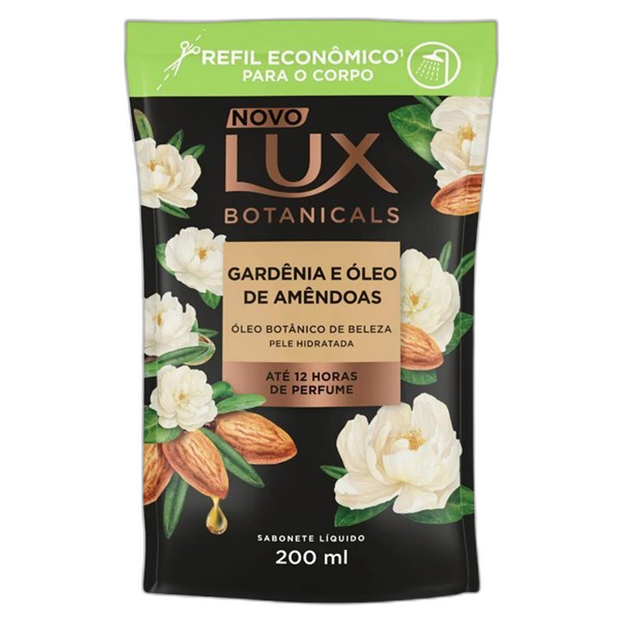 Sabonete Líquido Lux Botanicals Gardênia e Óleo de Amêndoas 200ml Refil
