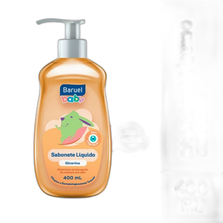 Sabonete Líquido Infantil Baruel Baby Glicerina da Cabeça Aos Pés 400ml