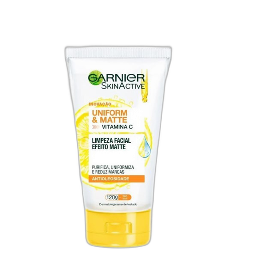 LIMPEZA FACIAL GARNIER 120G UNIFORM E MATTE VITAMINA C
