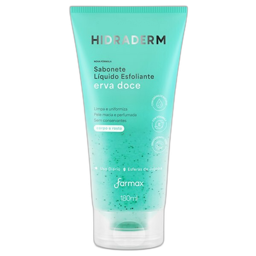 SAB LIQ HIDRADERM 180ML ESFOLIANTE ERVA DOCE