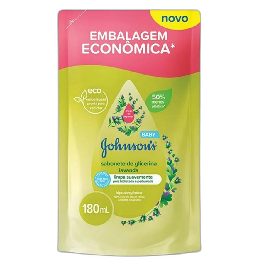 SAB LIQ J&J BABY 180ML REFIL LAVANDA