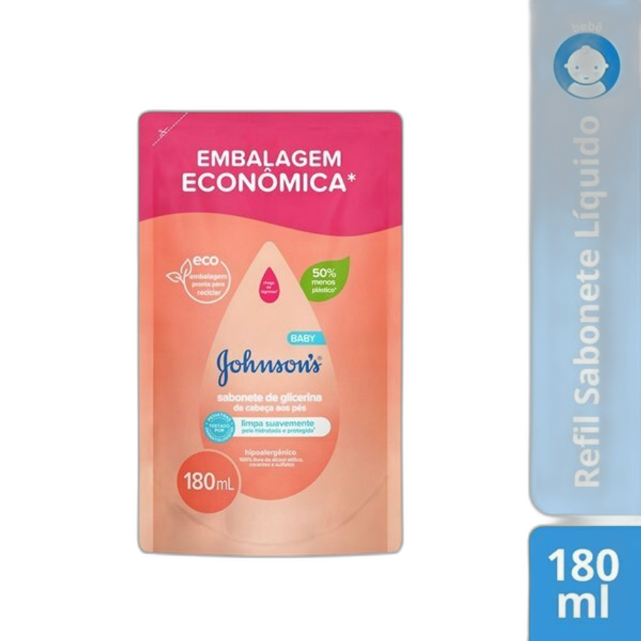 Sabonete Líquido Johnson's Baby da Cabeça Aos Pés Refil 180ml