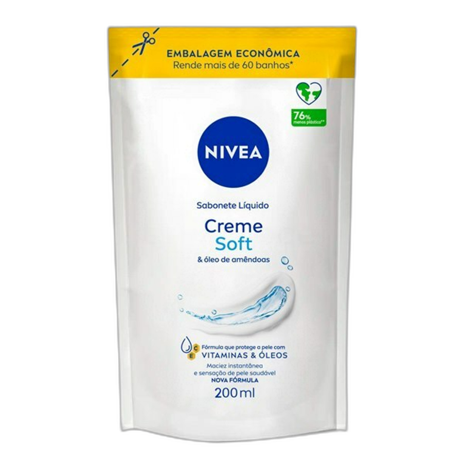 Sabonete Líquido Nivea Creme Soft Refil 200ml - Higiene