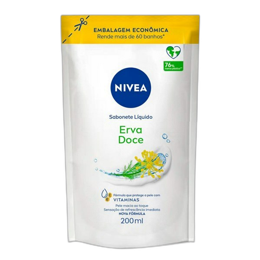 SAB LIQ NIVEA REFIL 200ML ERVA DOCE
