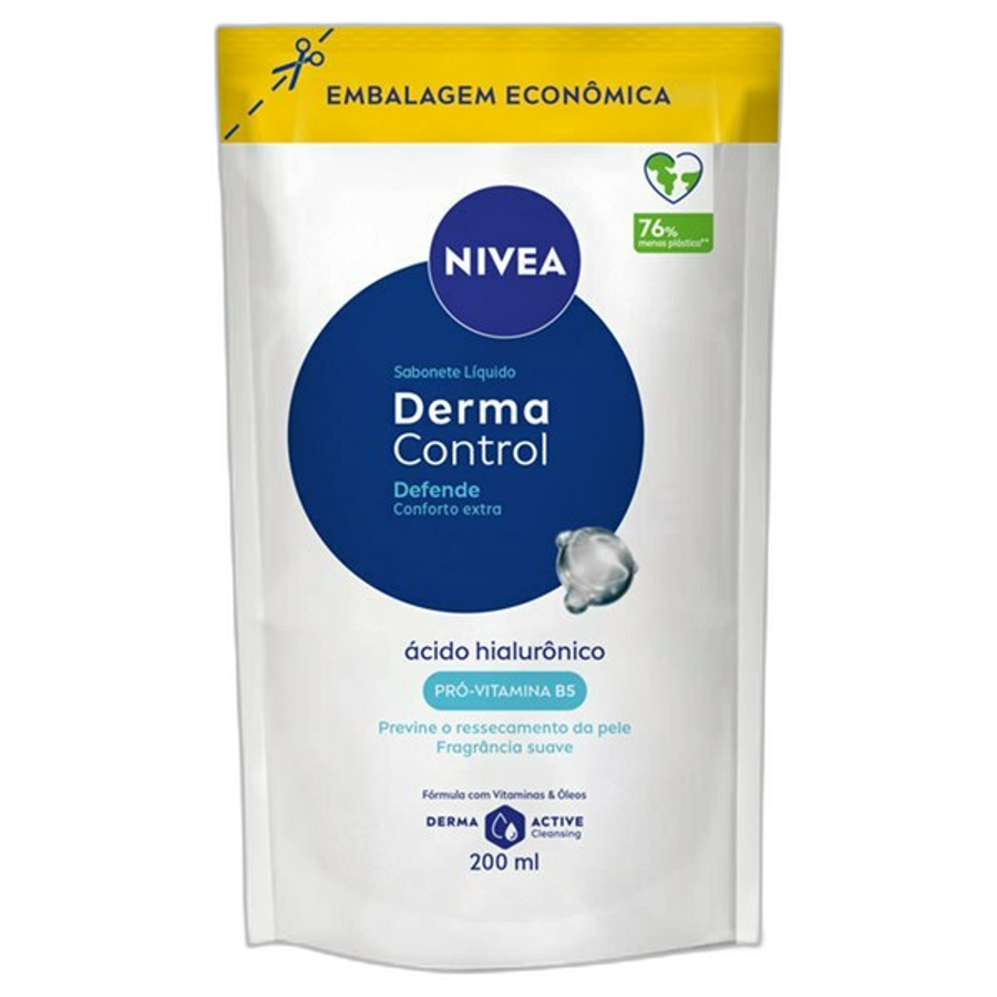 Sabonete Líquido Suave Nivea Derma Control Defende 200ml Refil