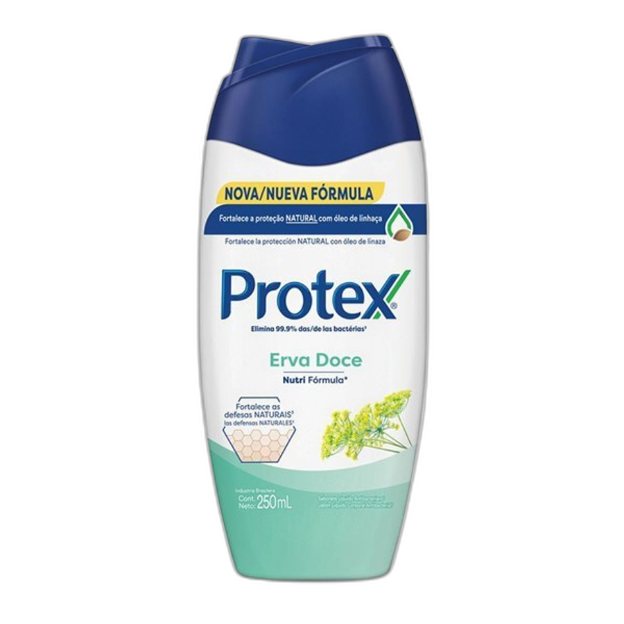 Sabonete Líquido Corporal Protex Antibacteriano Erva Doce 250ml