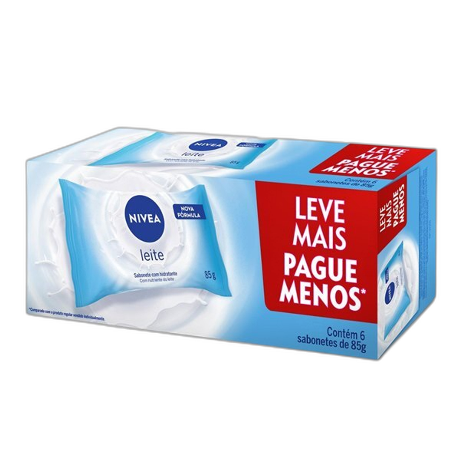 SAB NIVEA 85G LEITE LEVE MAIS PEGUE MENOS 6UN