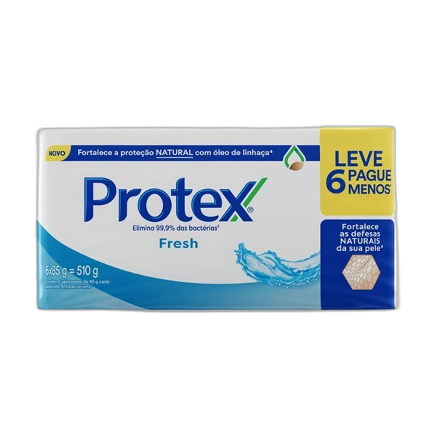 Kit Sabonete em Barra Antibacteriano Protex Fresh 6 Unidades de 85g