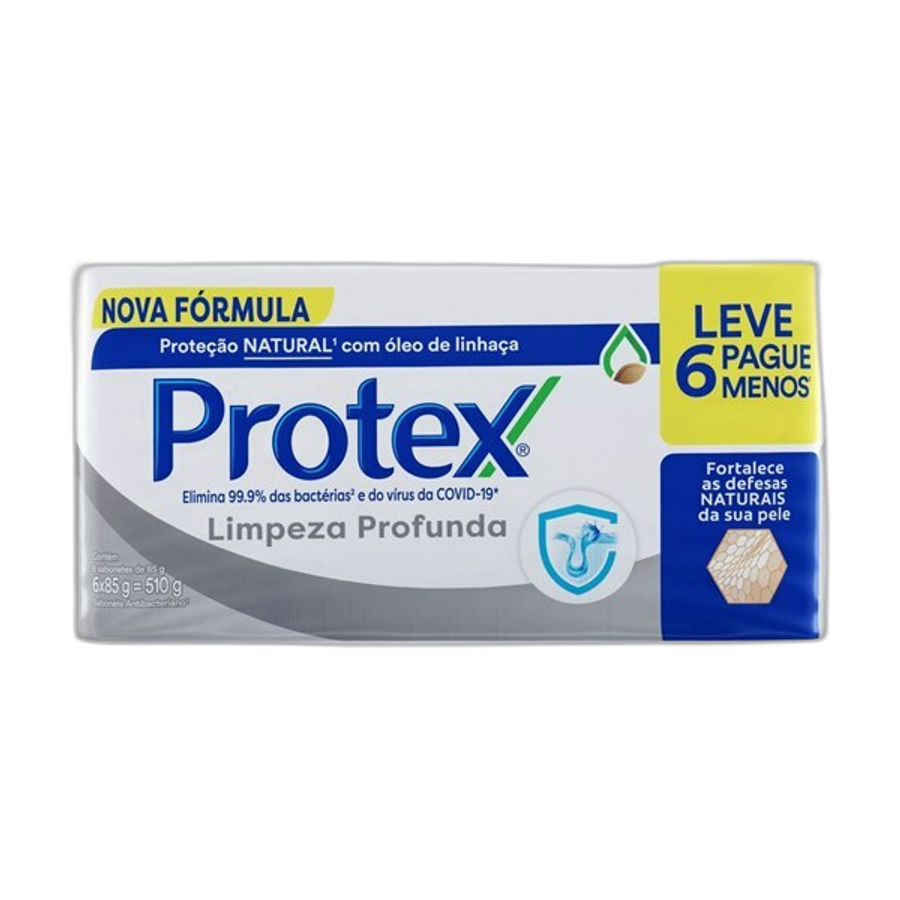 Sabonete em Barra Protex Limpeza Profunda 85g Promo 6 Unidades com Desconto
