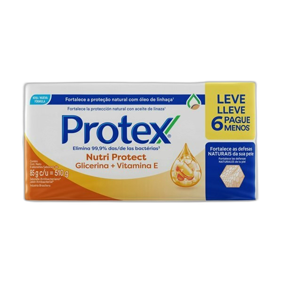 Sabonete em Barra Protex Nutri Protect Vitamina e 85g 6 Unidades
