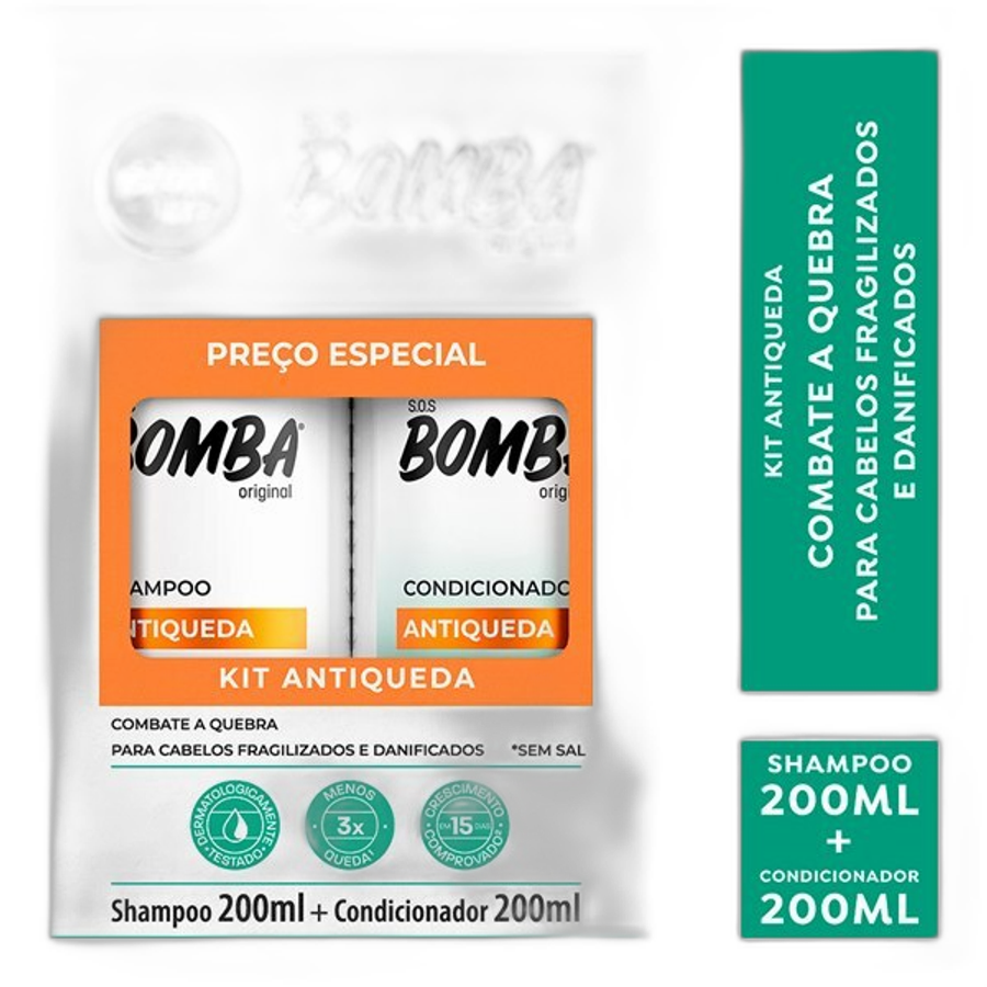 KIT SALON LINE SH+COND 200ML BOMBA ANTIQUEDA
