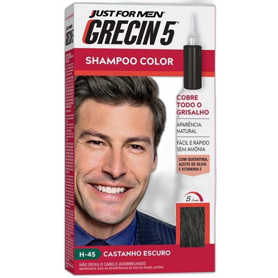 Tonalizante Shampoo Color Grecin 5 Castanho Escuro 1 Unidade