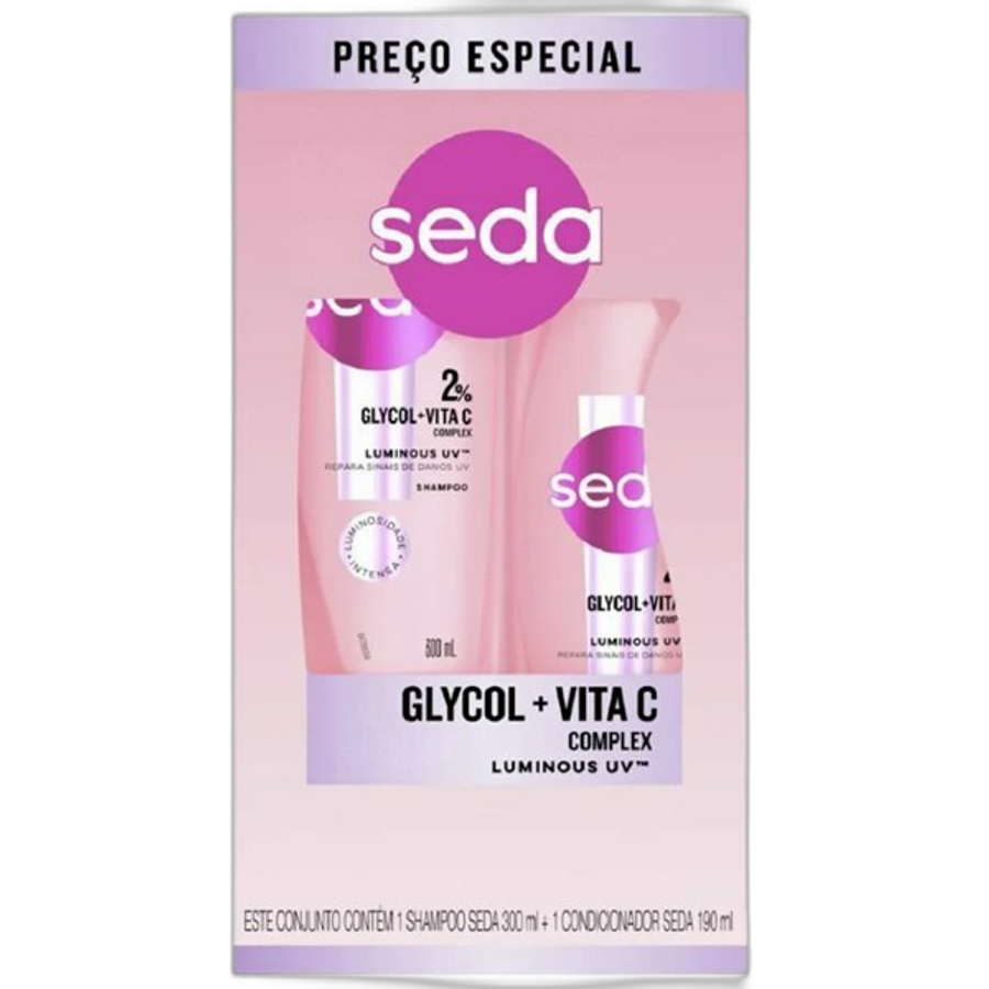 Kit Seda Glycol + Vita C Complex Luminous UV Shampoo 300ml + Condicionador 190ml