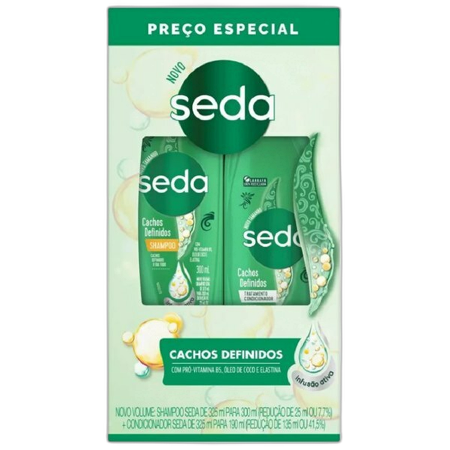 Kit Seda Cachos Definidos Shampoo 300ml + Condicionador 190ml