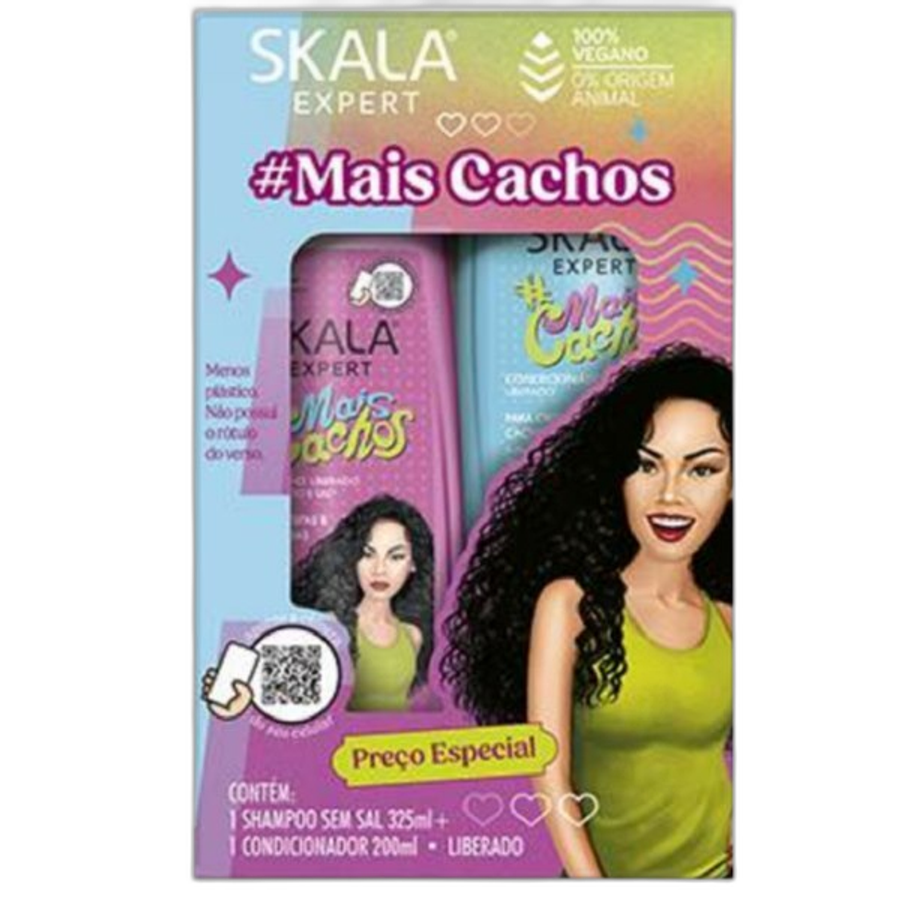 Kit Skala Mais Cachos Shampoo 325ml e Condicionador 200ml