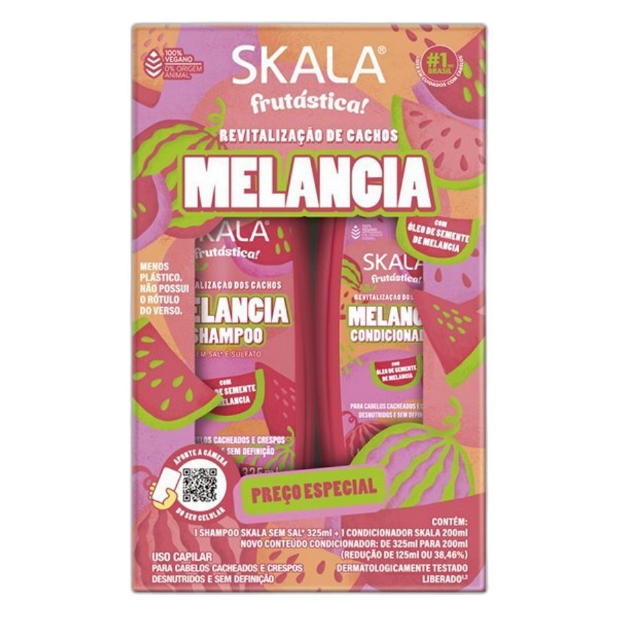 Kit Shampoo 325ml + Condicionador 200ml Skala Frutástica Melancia