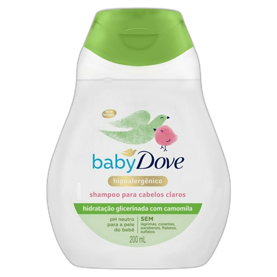 Shampoo Dove Baby Hidratação Enriquecida Cabelos Claros 200ml