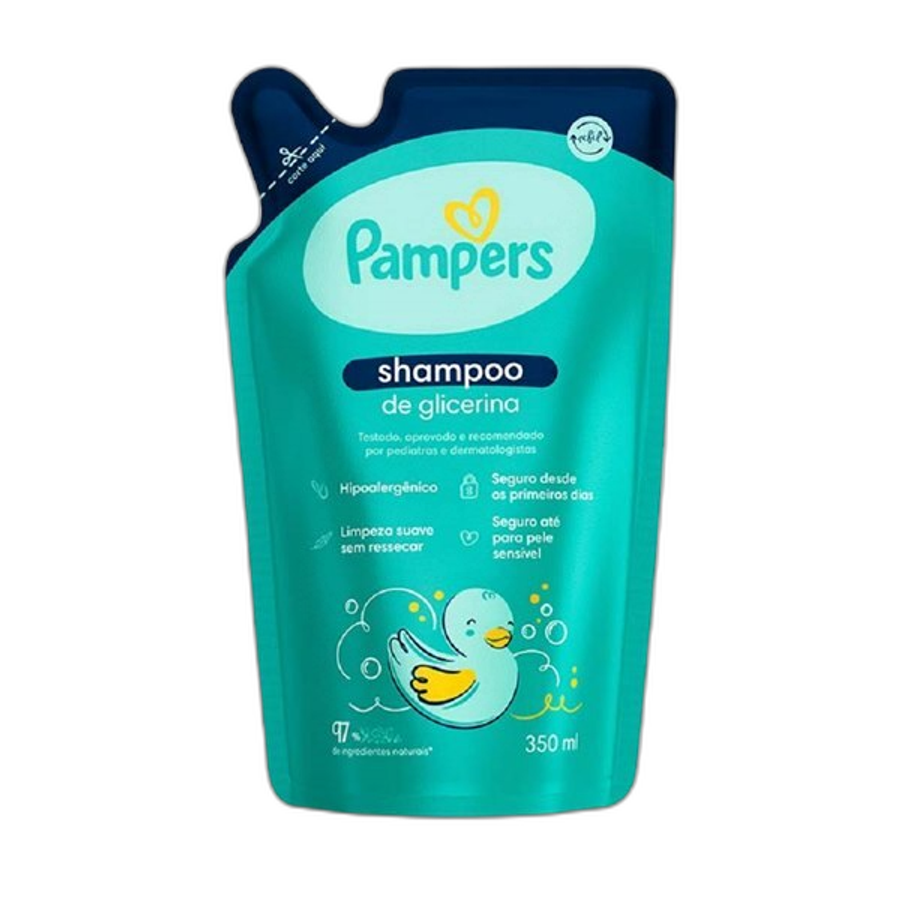Shampoo Infantil de Glicerina Pampers Refil 350ml