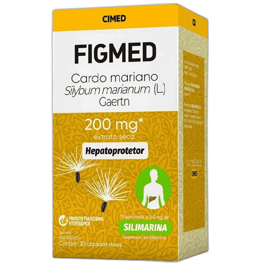 Hepatoprotetor Figmed 200mg 30 Cápsulas