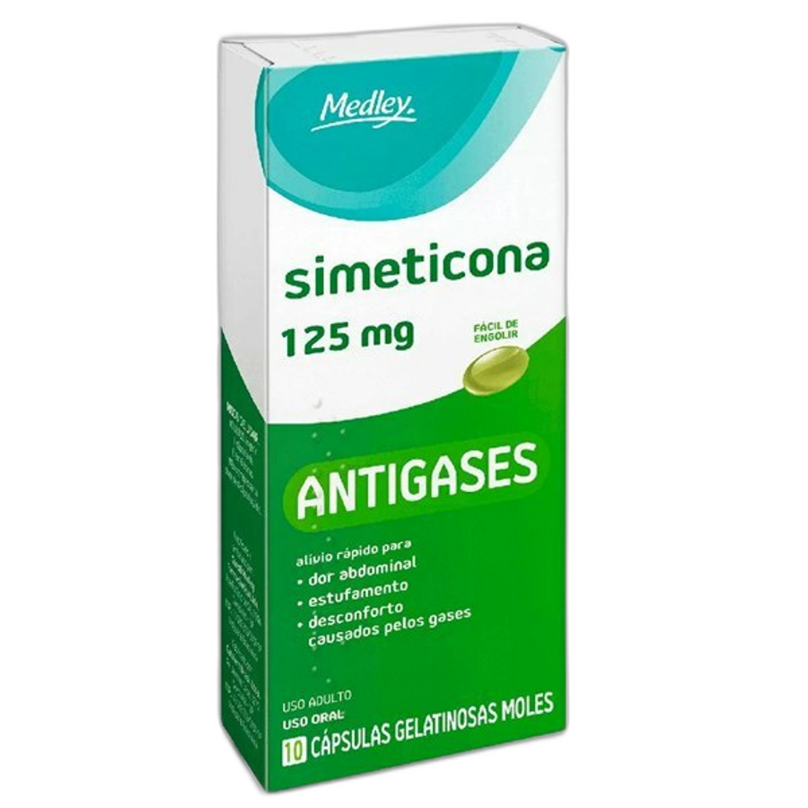 Antigases Simeticona 125mg Genérico Medley 10 Cápsulas