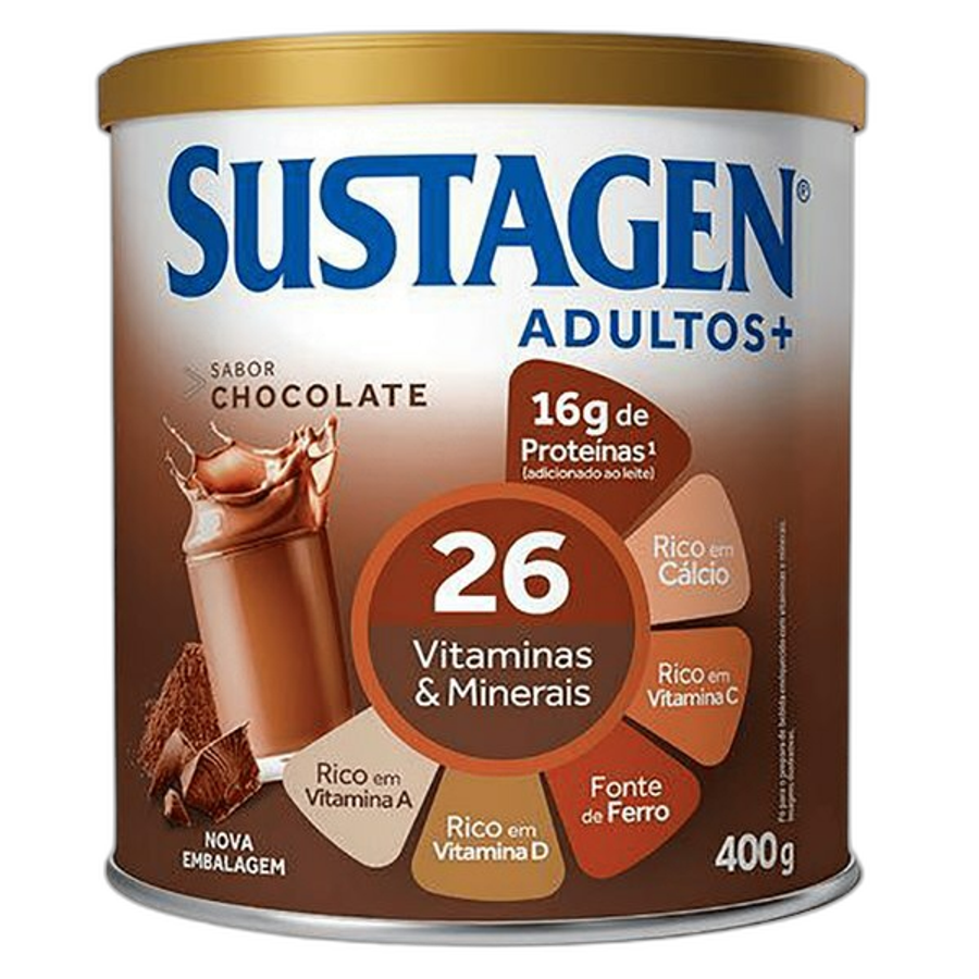 Complemento Alimentar Sustagen Adultos+ Sabor Chocolate - Lata 400g