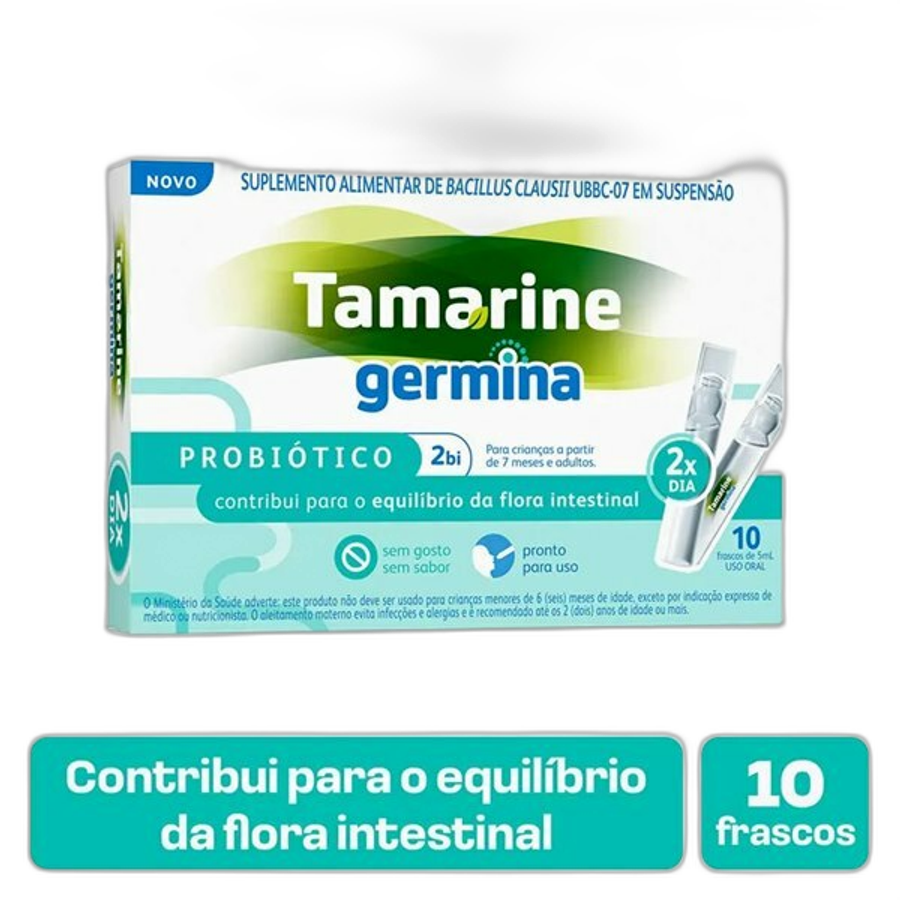 Probiótico Tamarine Germina Sem Sabor 10 Unidades 5ml Cada