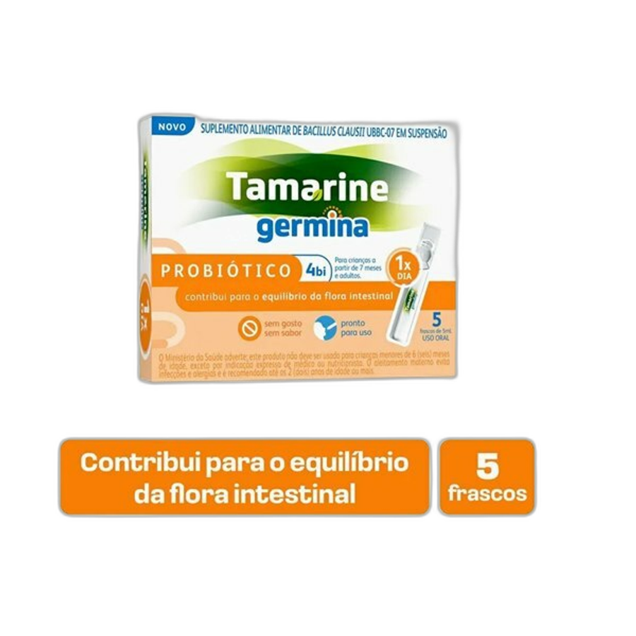 Probiótico Tamarine Germina Sem Sabor 5 Unidades 5ml Cada