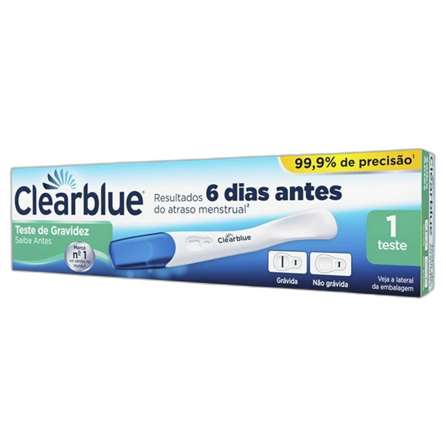 Teste de Gravidez Clearblue Saiba Antes 1 Unidade