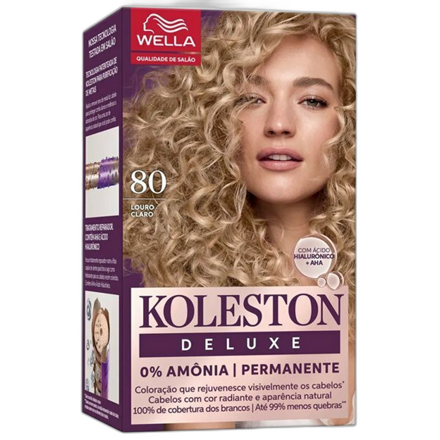 Tinta de Cabelo Wella Koleston Deluxe Creme 80 Louro Claro