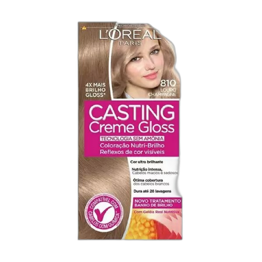 Tinta de Cabelo L’oréal Paris Casting Creme Gloss 810 Louro Champagne