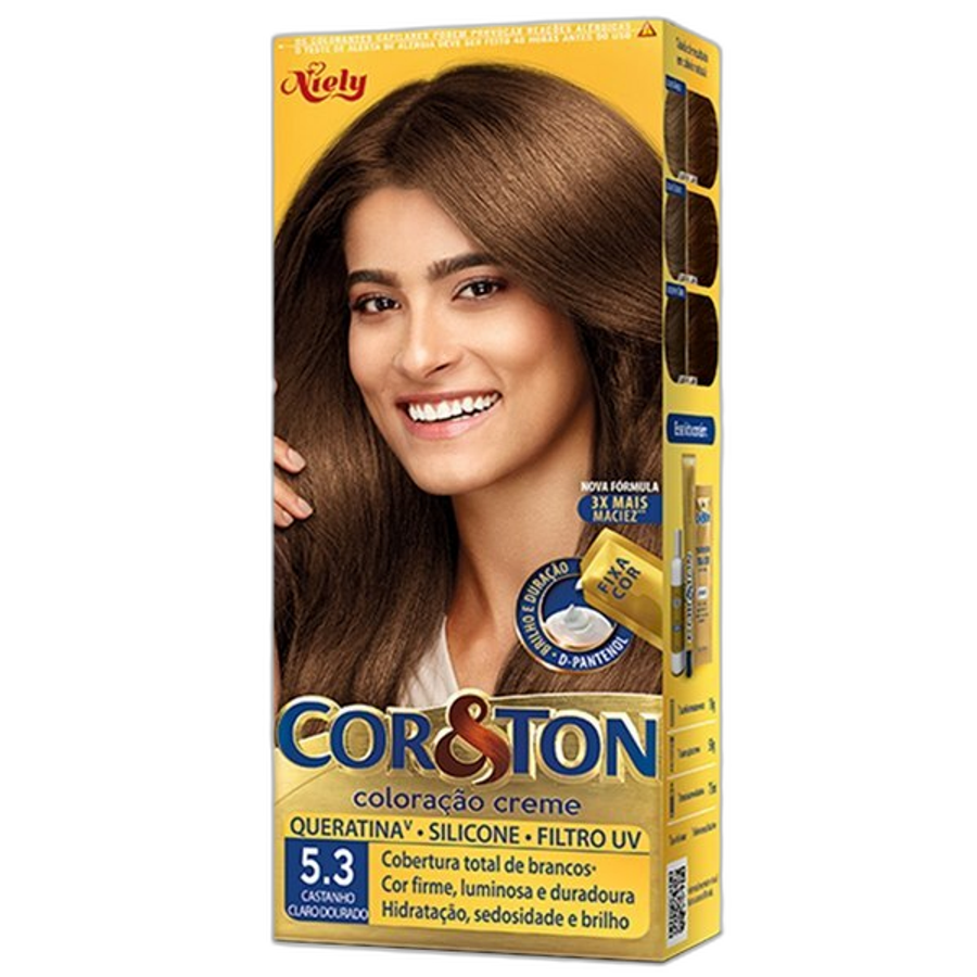 Tintura Niely Cor&ton 5.3 - Castanho Claro Dourado