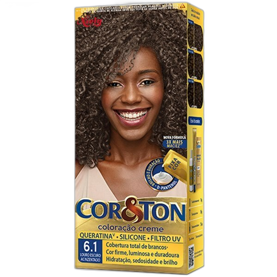 Tintura Niely Cor&ton 6.1 - Louro Escuro Acinzentado