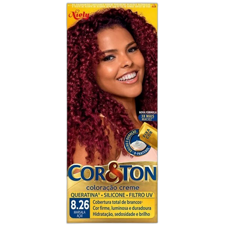 Tinta de Cabelo Niely Cor&ton 8.26 Marsala Açaí