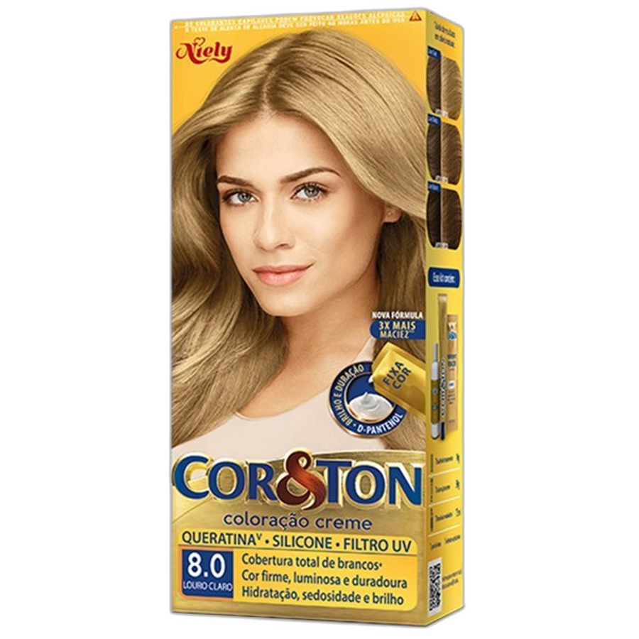 Tinta de Cabelo Niely Cor&ton 8.0 Louro Claro