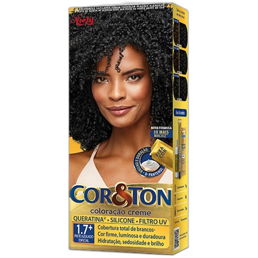 Tinta de Cabelo Niely Cor&ton 1.7 Preto Azulado Especial