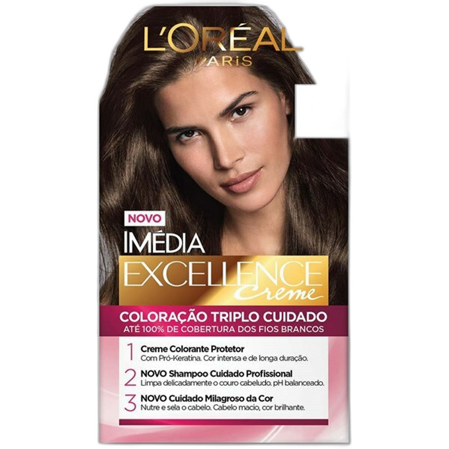 Tinta de Cabelo L’oréal Paris Imédia Excellence 5,1 Castanho Claro Acinzentado