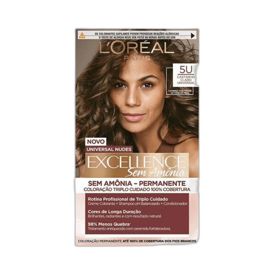 Tintura L'oréal Paris Imédia Universal Nudes Excellence Sem Amônia 5u - Castanho Claro Universal