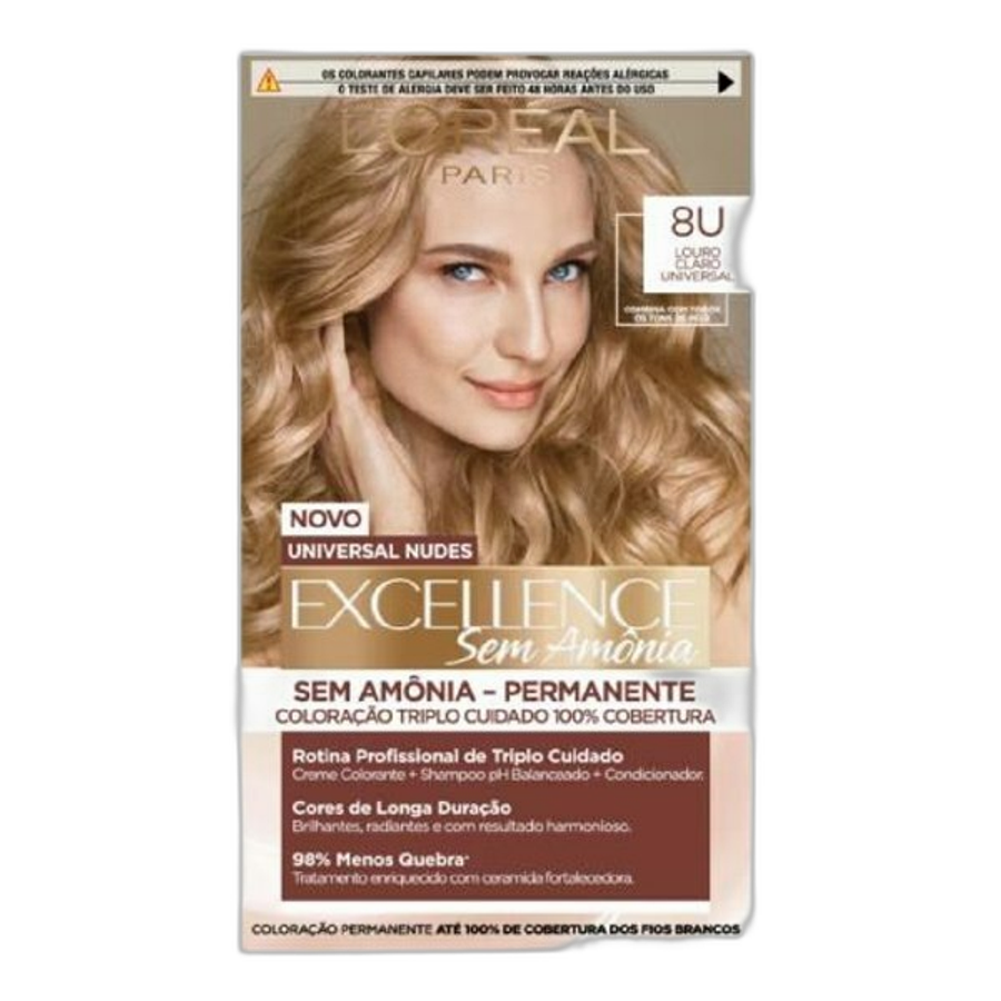Tintura L'oréal Paris Imédia Universal Nudes Excellence Sem Amônia 8u - Louro Claro Universal